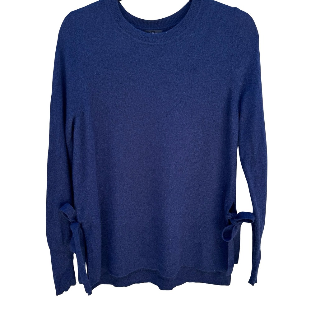Halogen Cashmere Coquette Quiet Luxury Side Tie Old Money Minimalist Sweater M